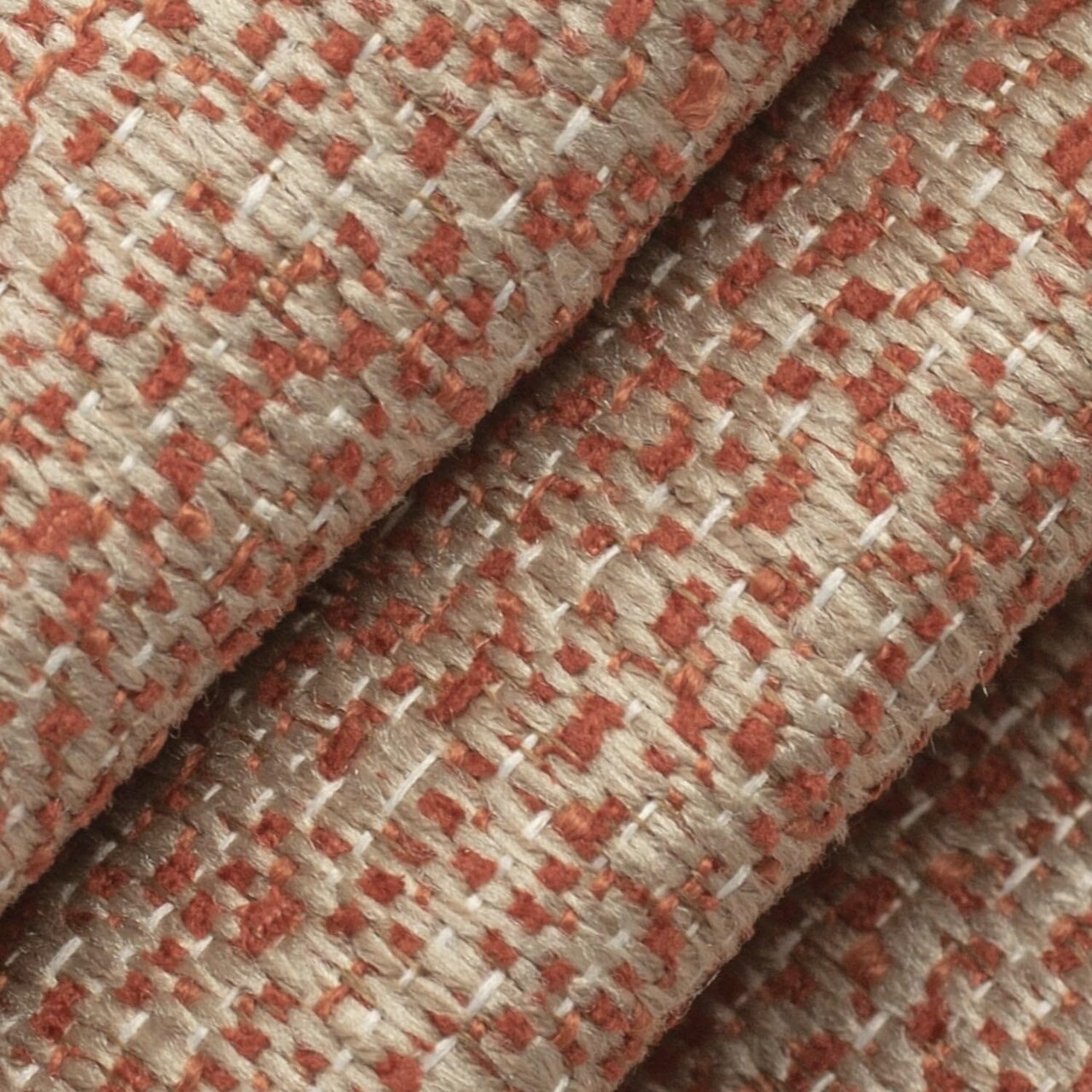 Orange Stain Resistant Performance Pet Friendly Texturedd Tweed Upholstery Fabric by The Yard - SKU: Felicity Spice